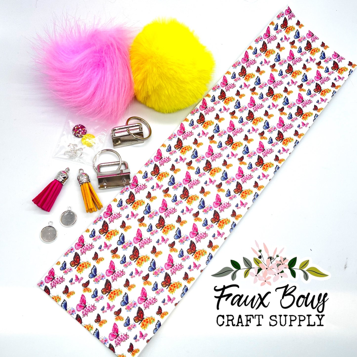 Floral Butterflies Keychain DIY KIT