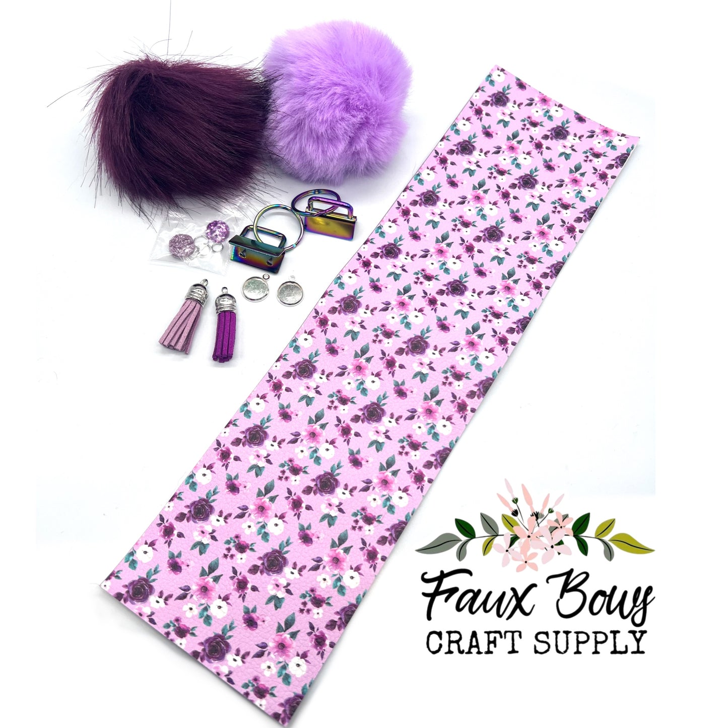 Light Purple Floral Keychain DIY KIT