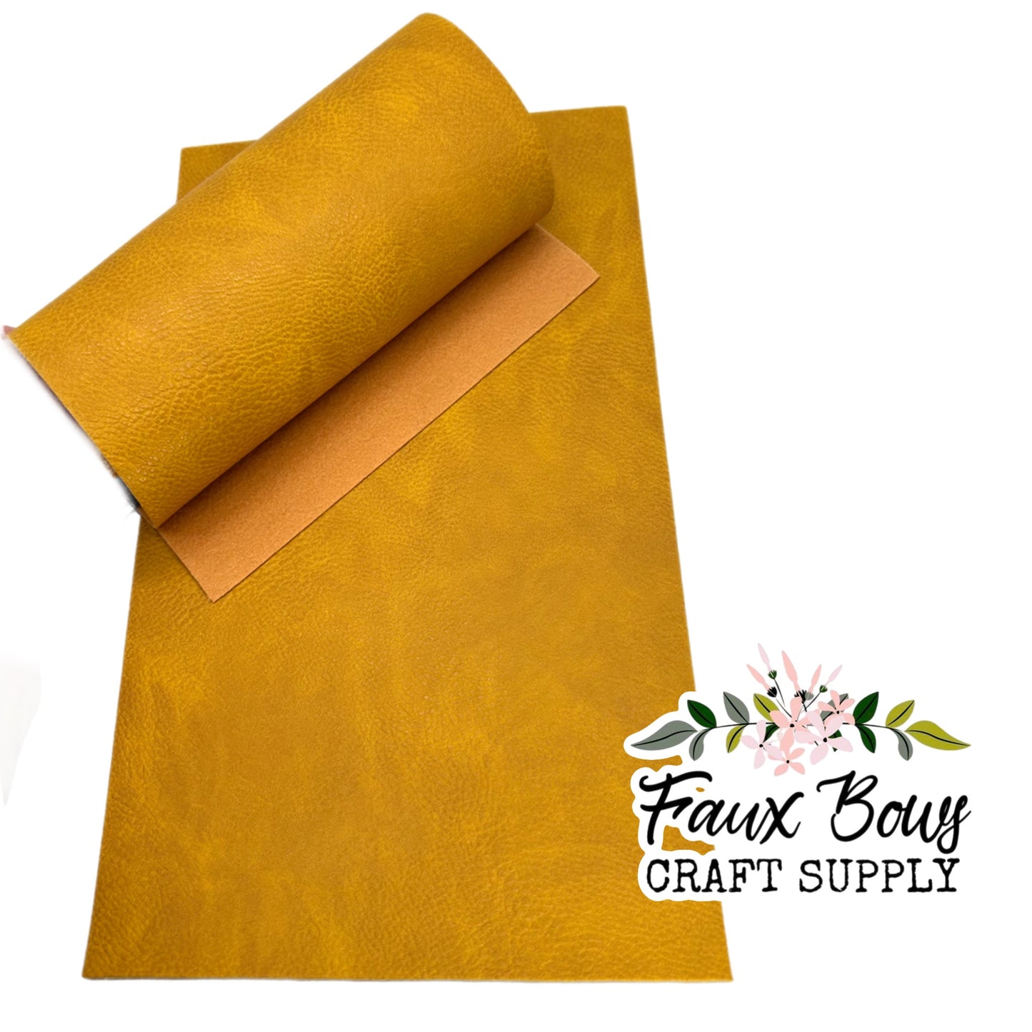 Distressed Mustard Solid Pebbled Faux Leather