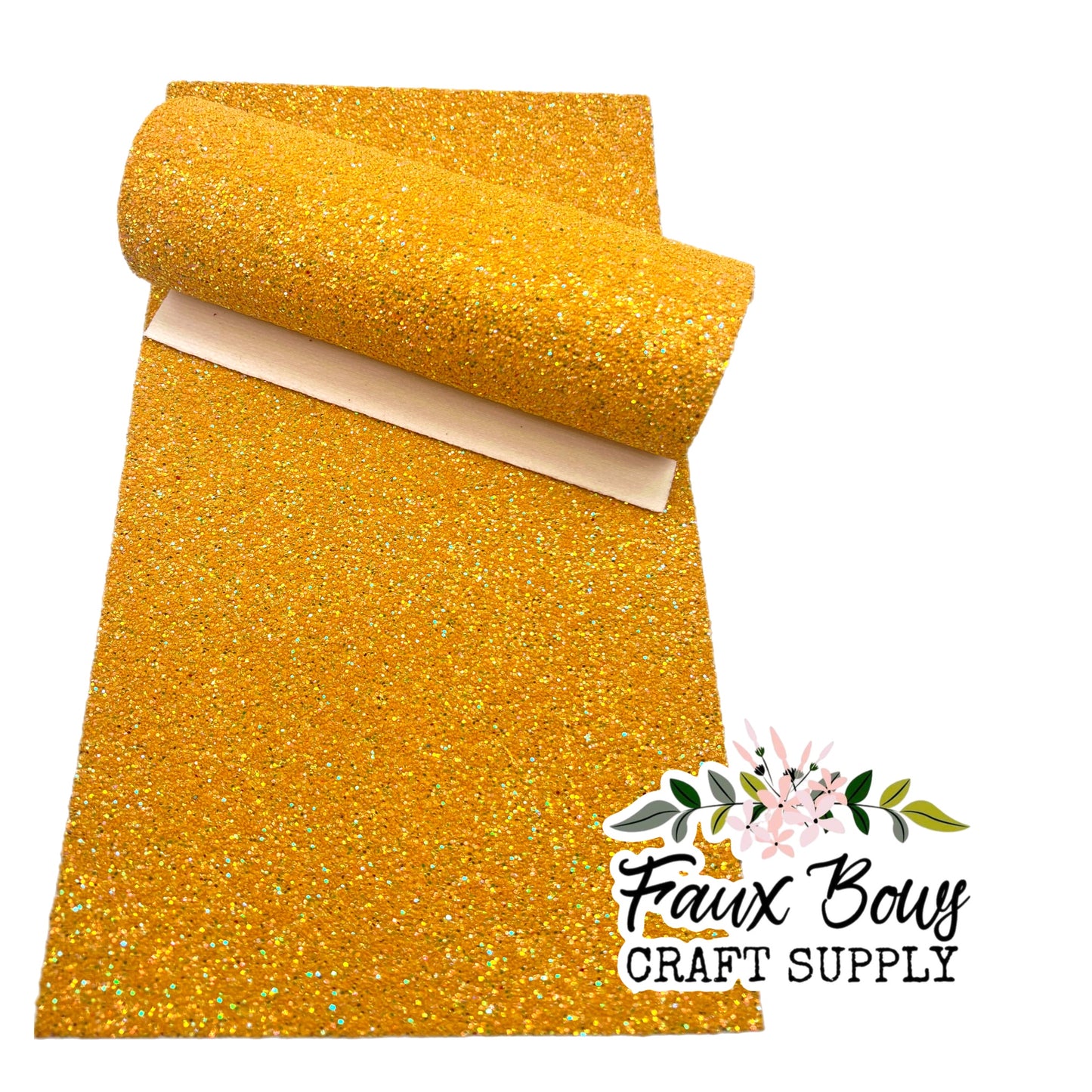 Iridescent Mustard Chunky Glitter (Felt Backed)