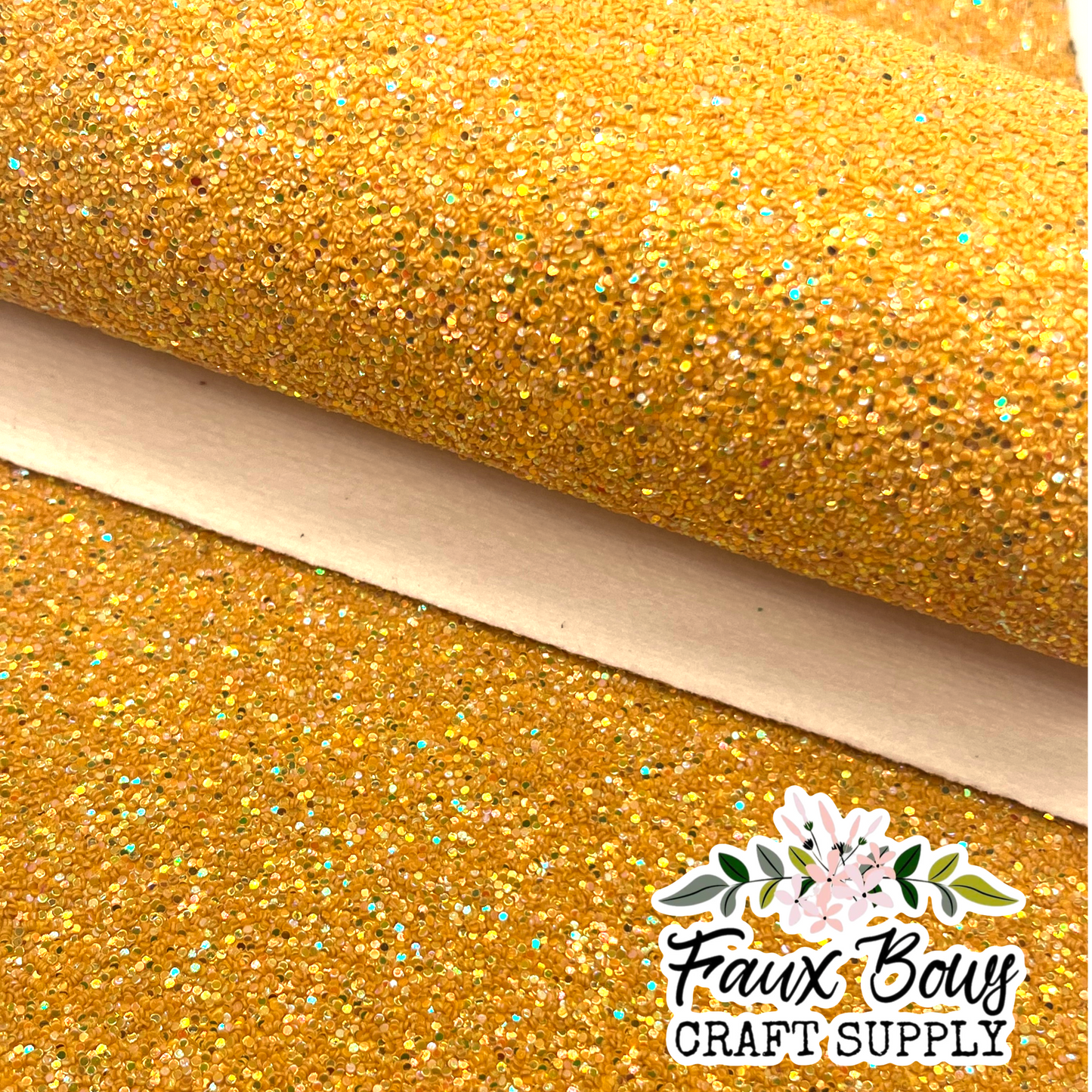 Iridescent Mustard Chunky Glitter (Felt Backed)
