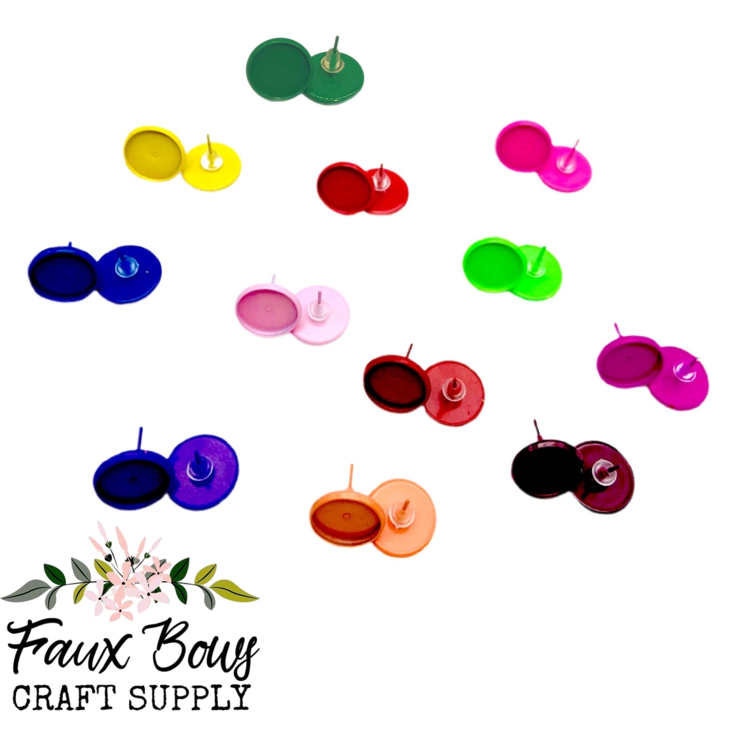 Colored Studs-12mm Cabochon Base