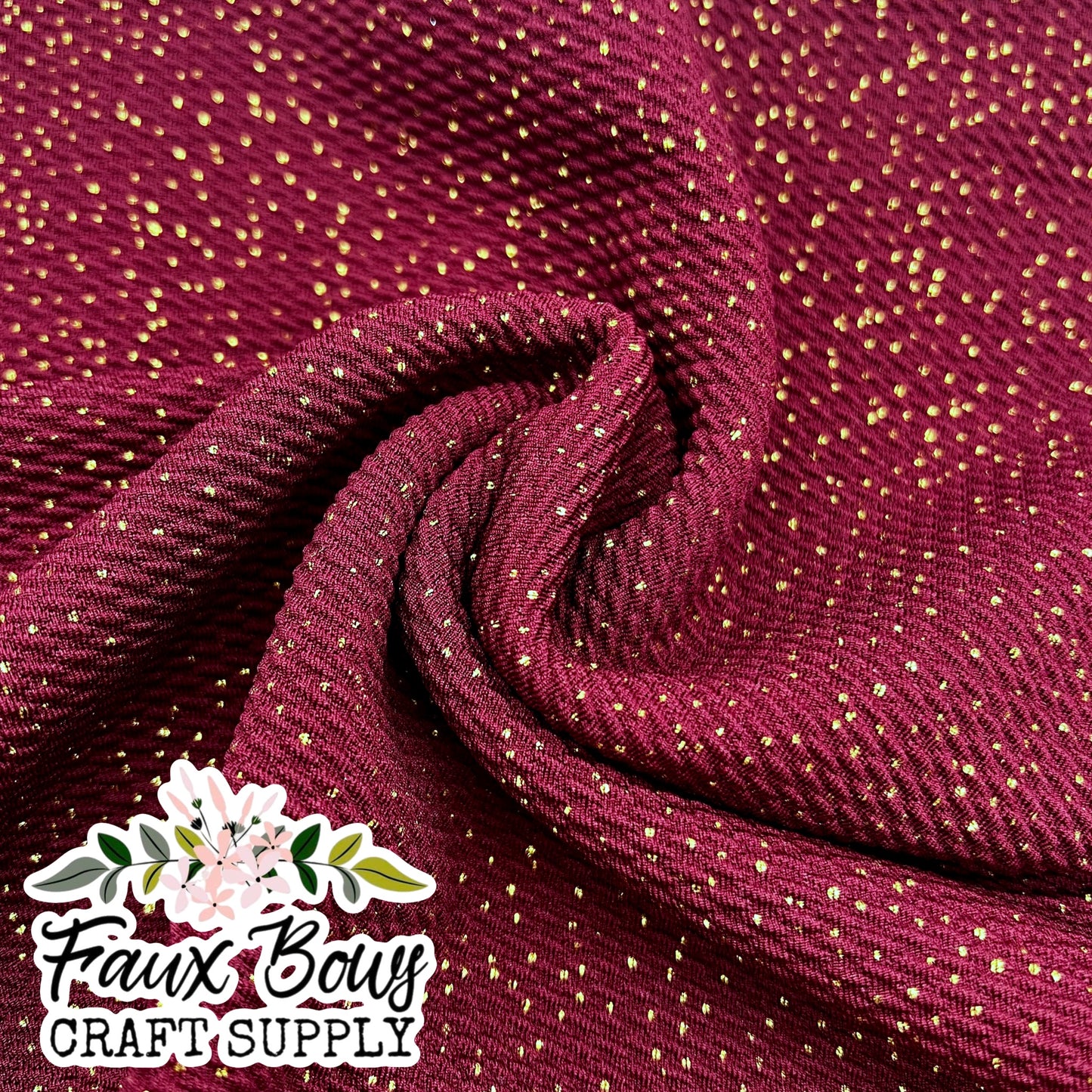 Wine w/ gold glitter Bullet Fabric