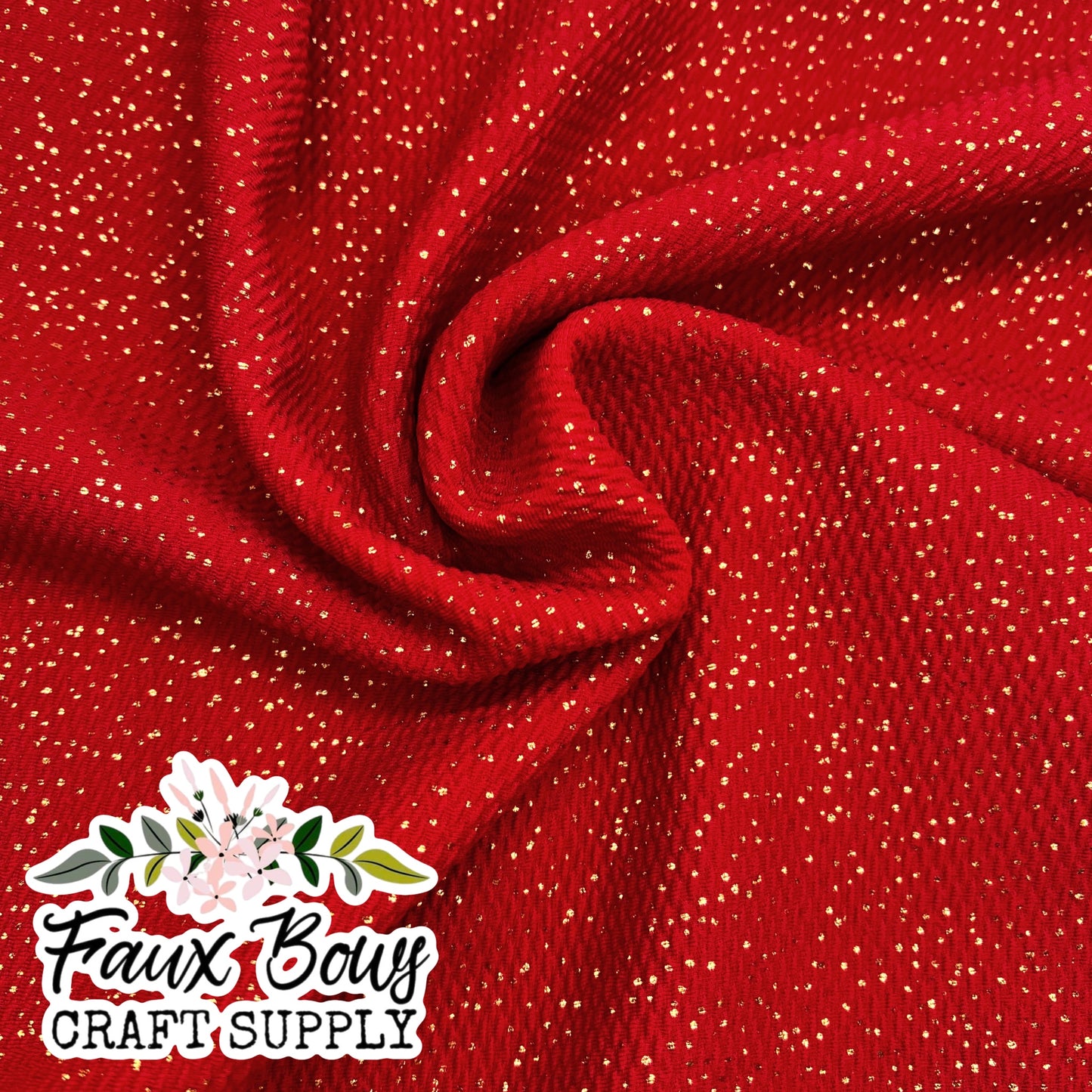Red w/ gold glitter Bullet Fabric