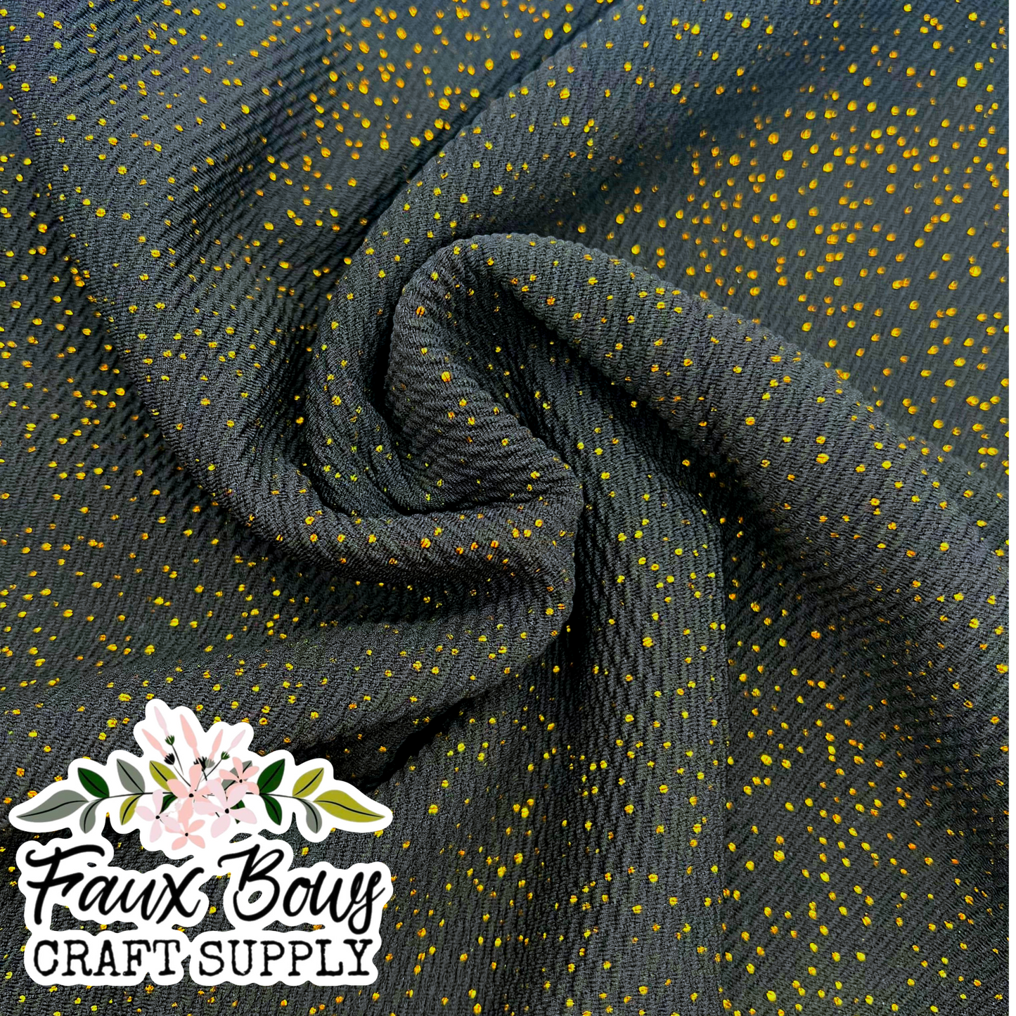 Black w/ gold glitter Bullet Fabric
