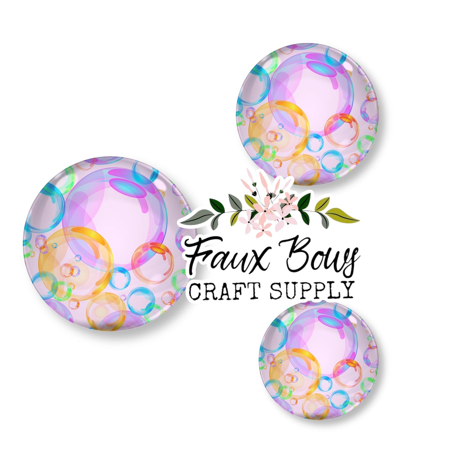 Vibrant Bubbles (Custom)- 12mm Glass Cabochon (Copy)