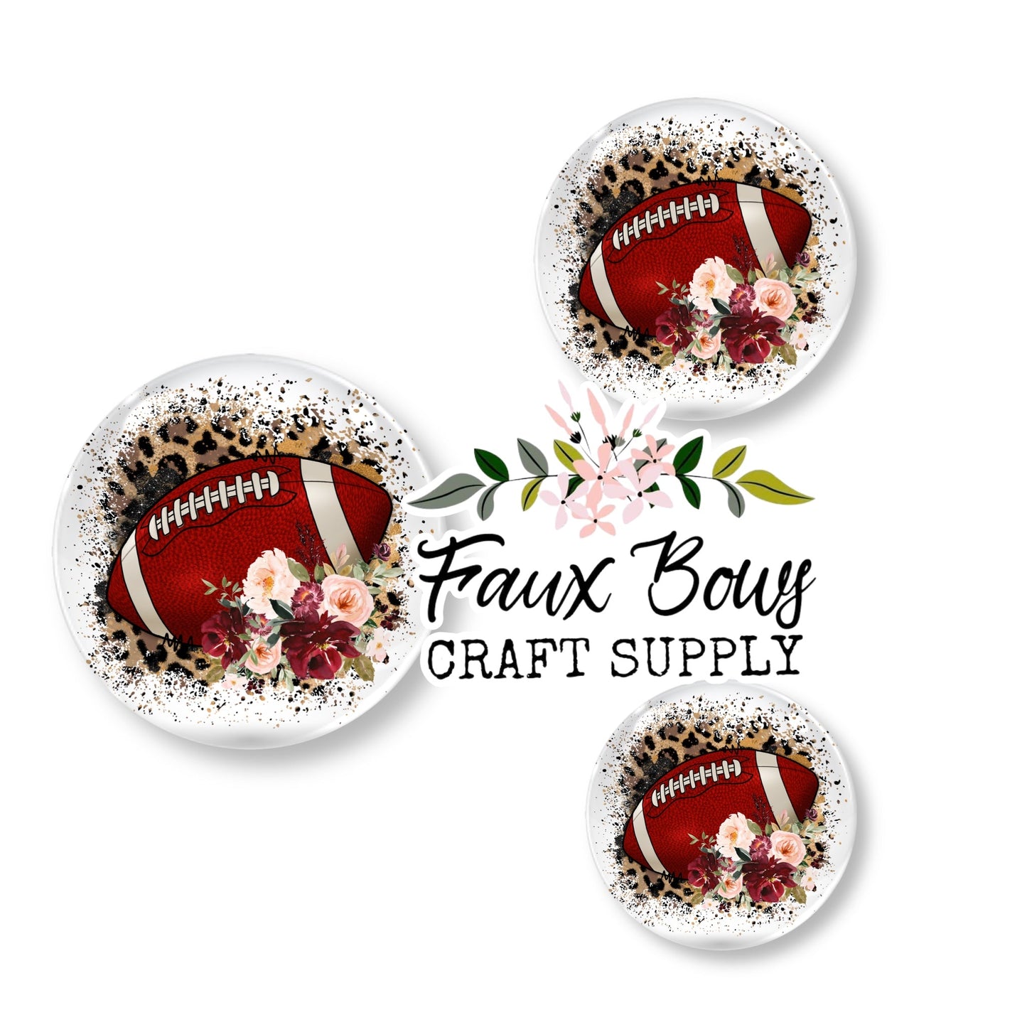 Football Floral (Custom)- 12mm Glass Cabochon (Copy)