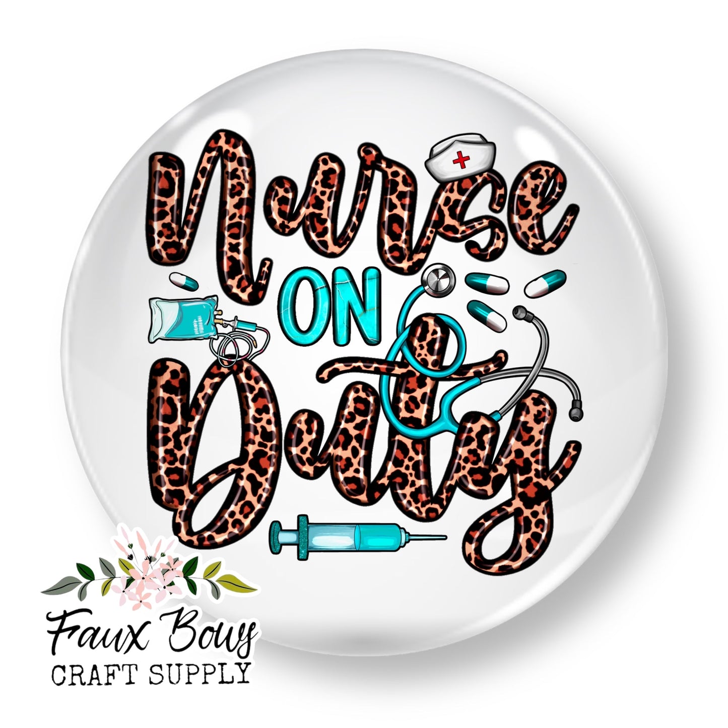 Nurse on Duty (Custom)- 12mm Glass Cabochon
