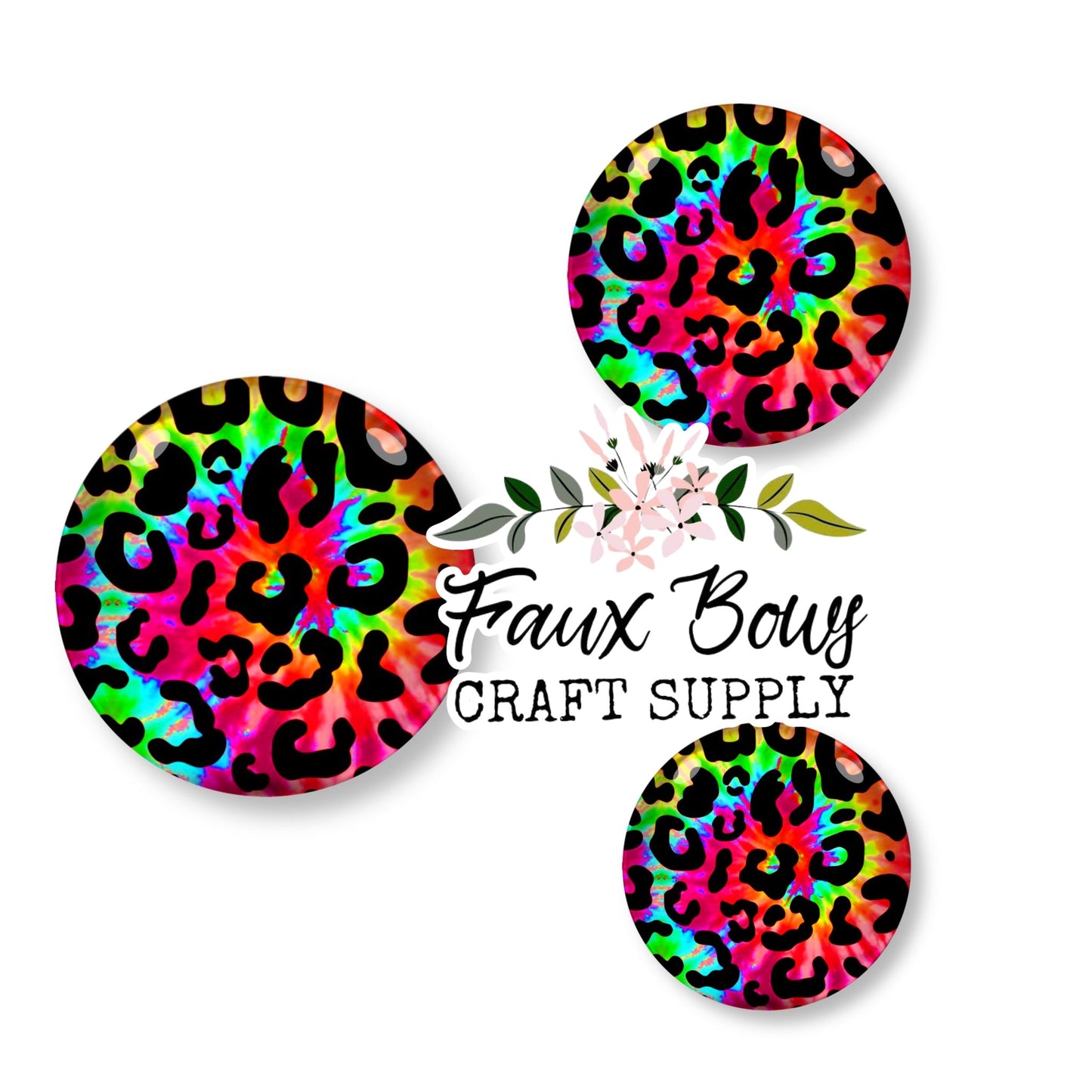 Tie Dye Cheetah (Custom)- 12mm Glass Cabochon (Copy)