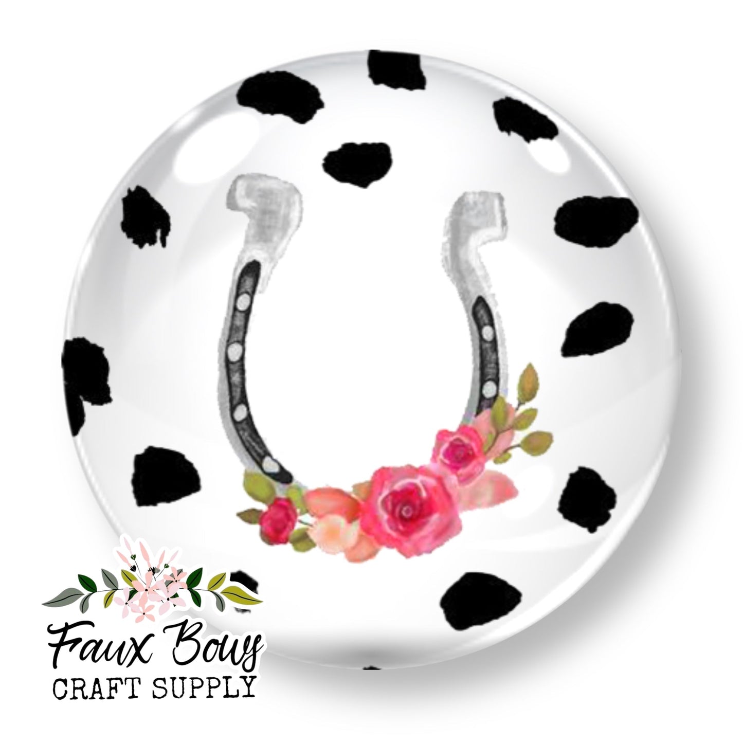 Floral Horseshoe (Custom)-10/12mm Glass Cabochon (Copy)