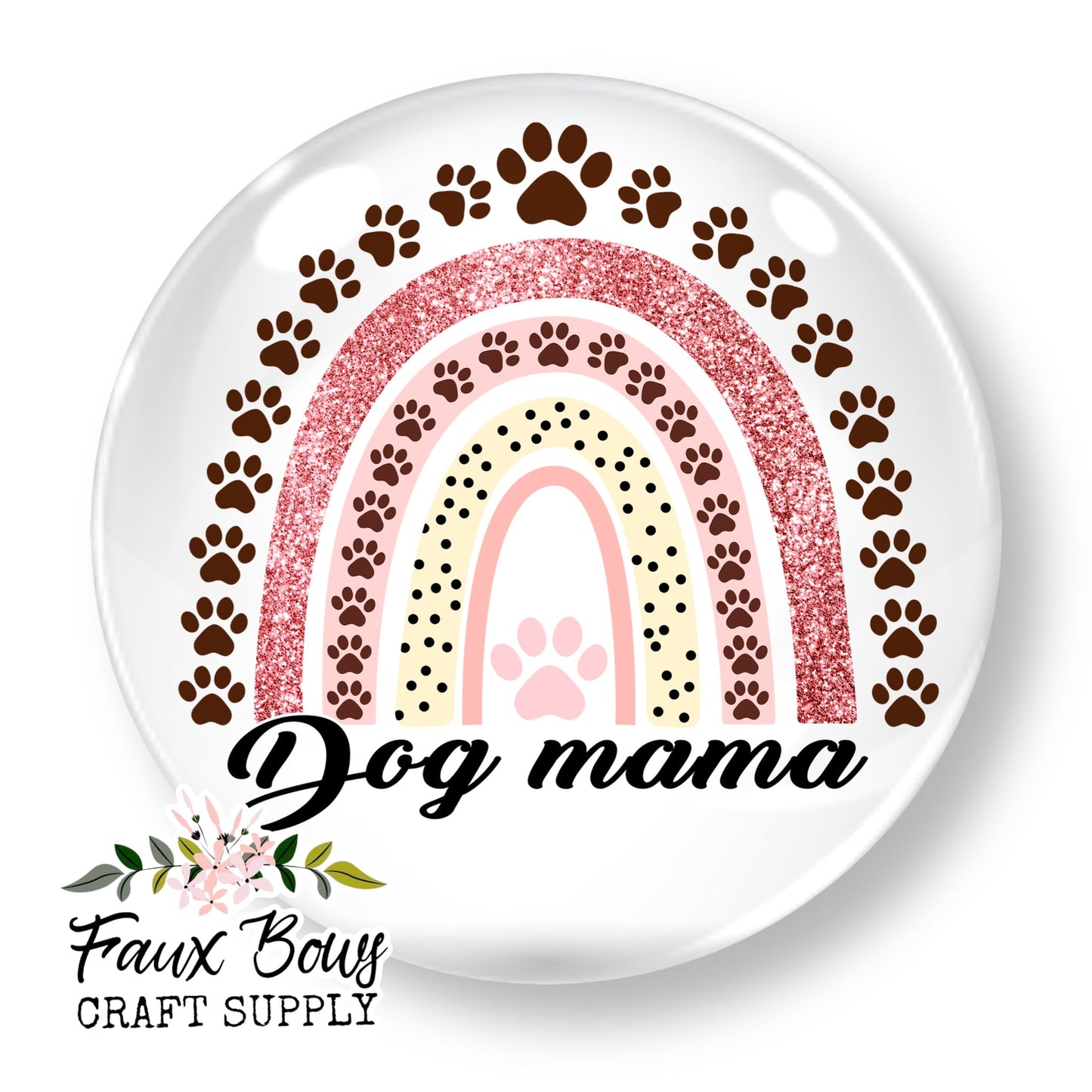 Dog Mama Rainbow(Custom)- 10/12mm Glass Cabochon (Copy)