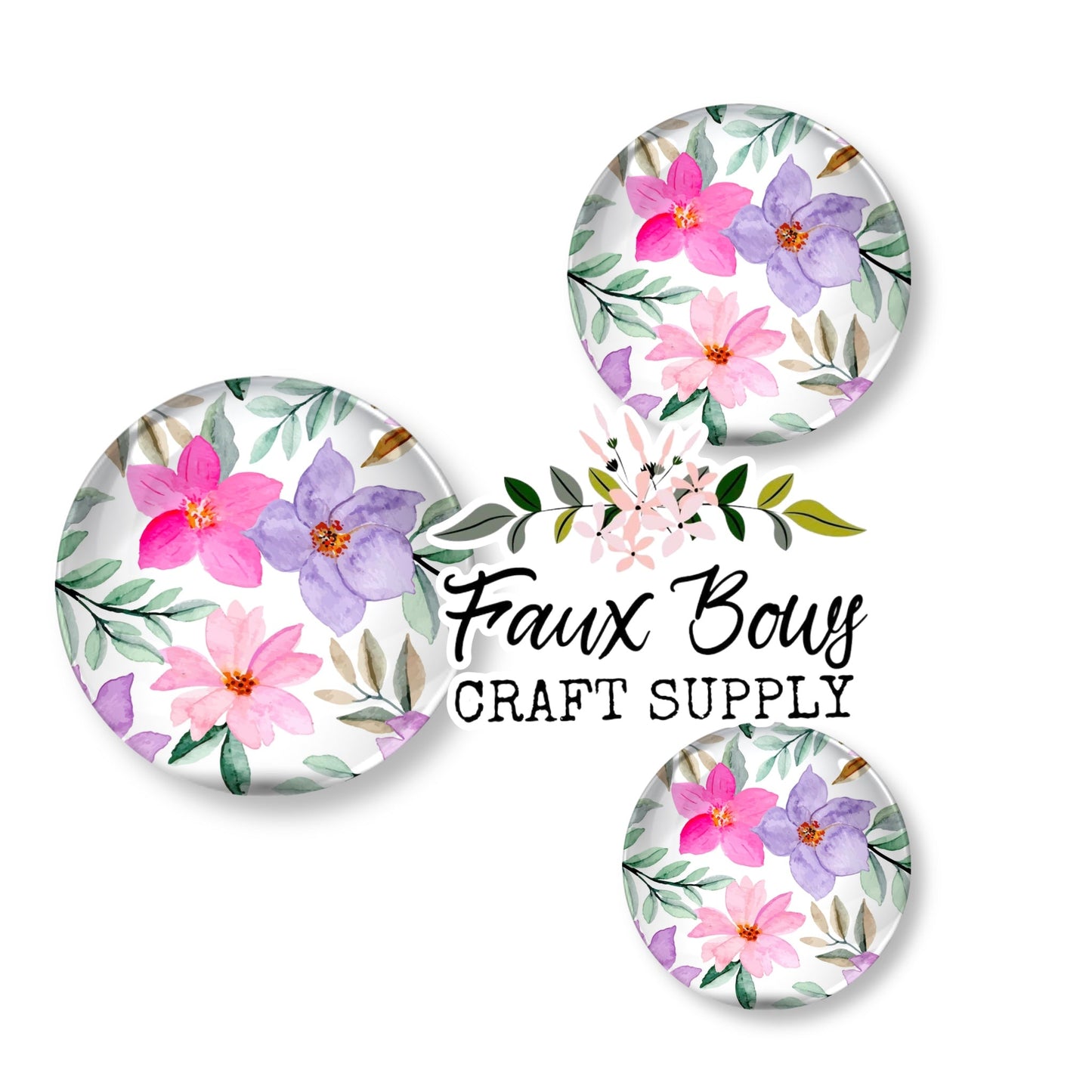 Summer Breeze Floral (Custom)-8/10/12mm Glass Cabochon (Copy)