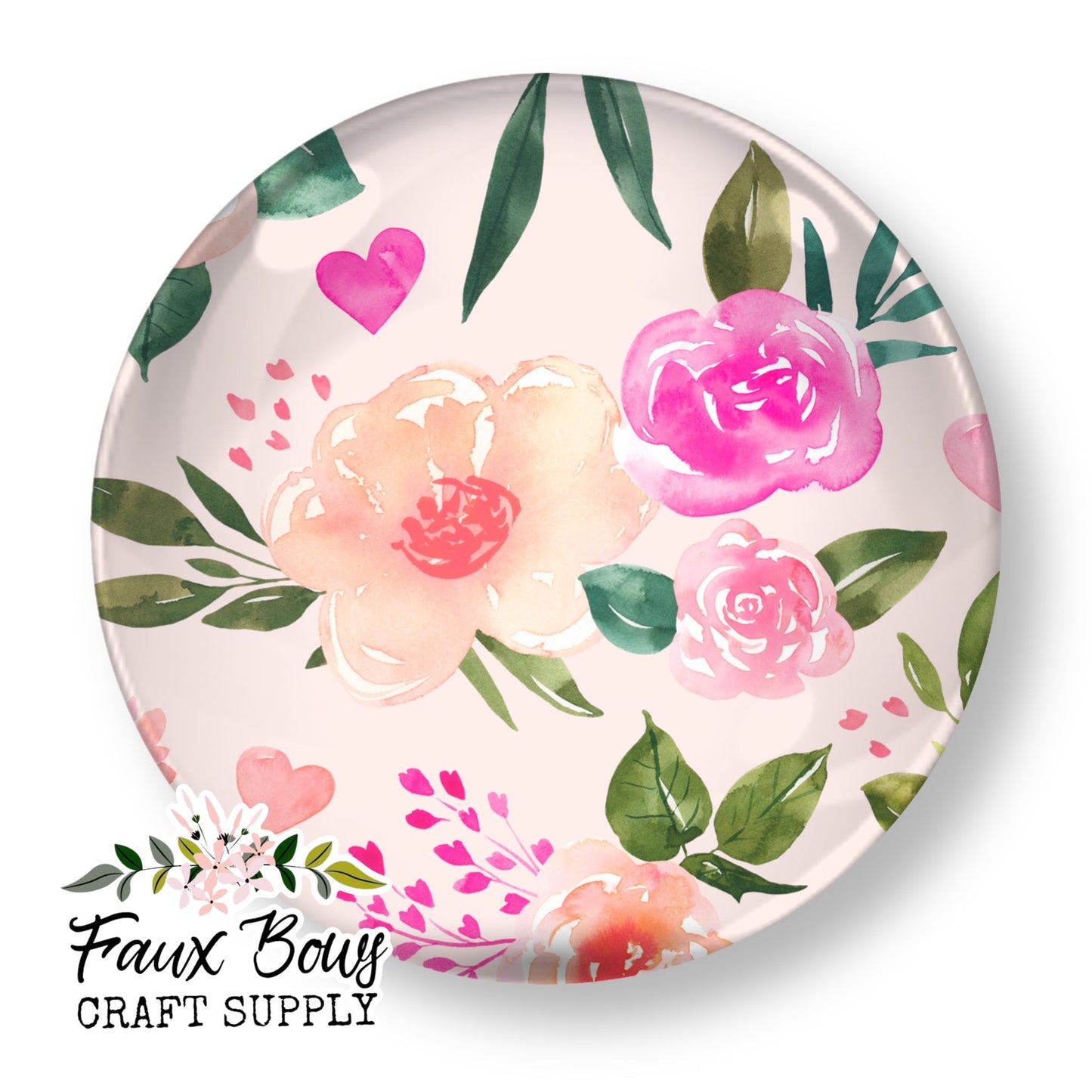 Lovely Floral (Custom)- 12mm Glass Cabochon (Copy)