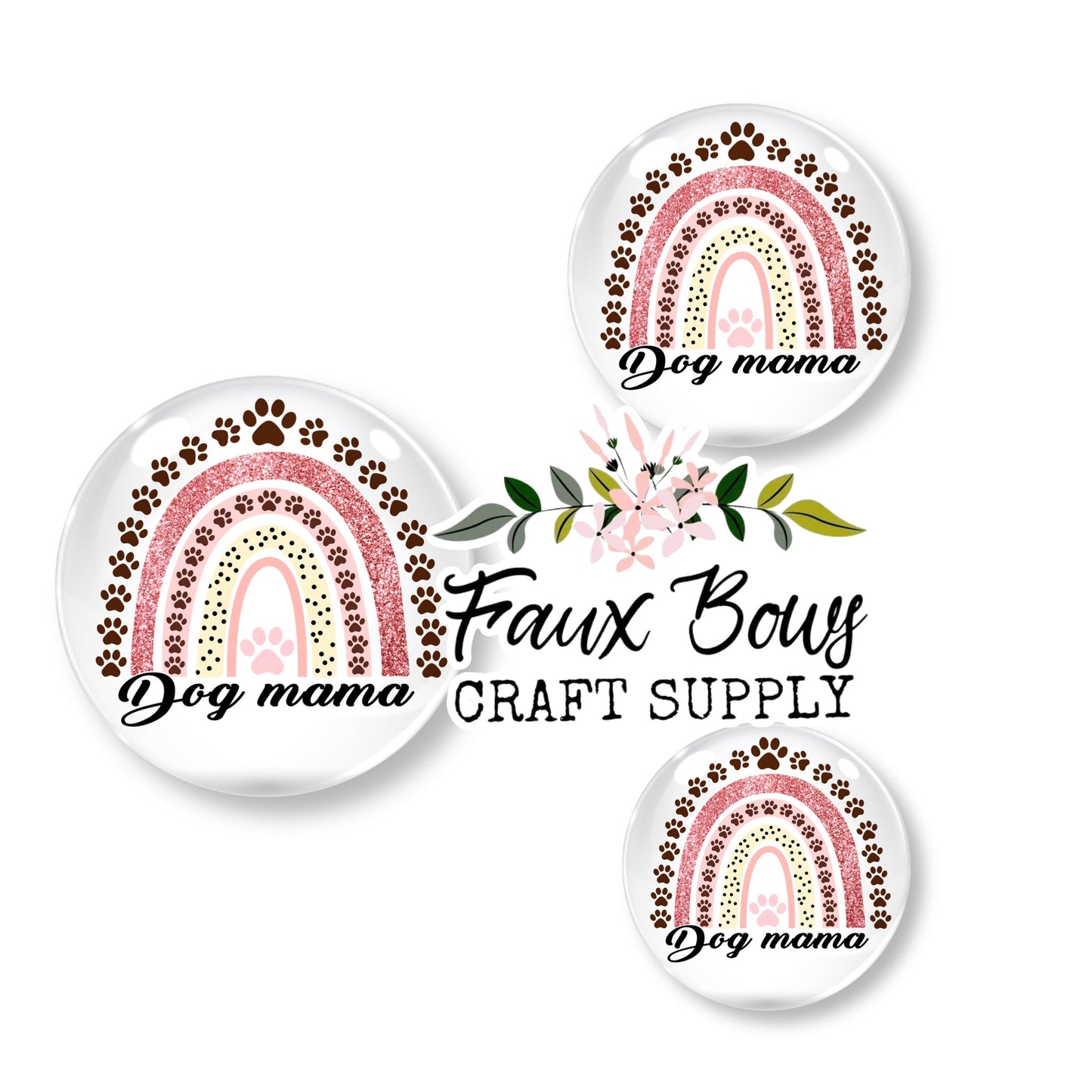 Dog Mama Rainbow(Custom)- 10/12mm Glass Cabochon (Copy)