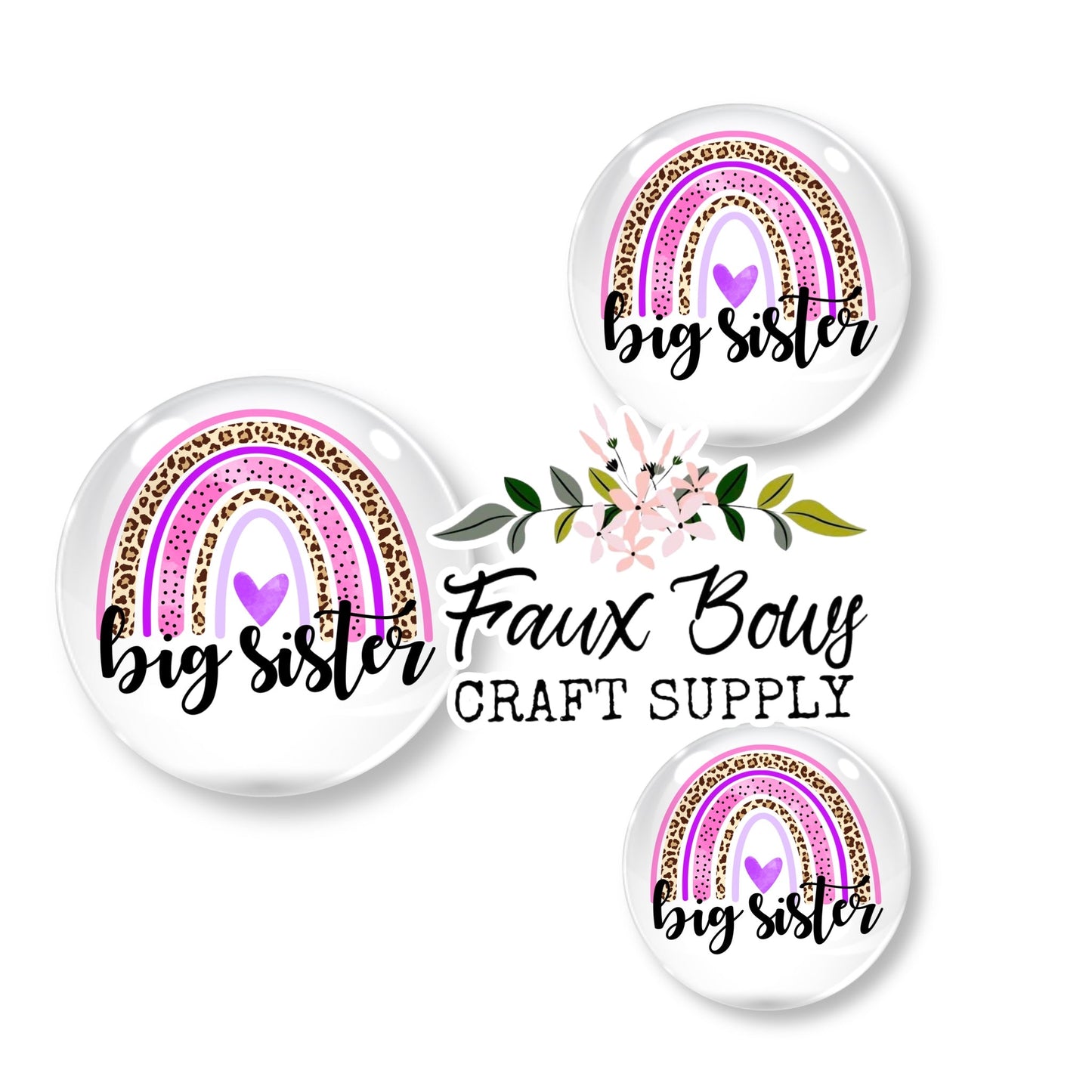 Big Sister Rainbow (Custom)-8/10/12mm Glass Cabochon (Copy)