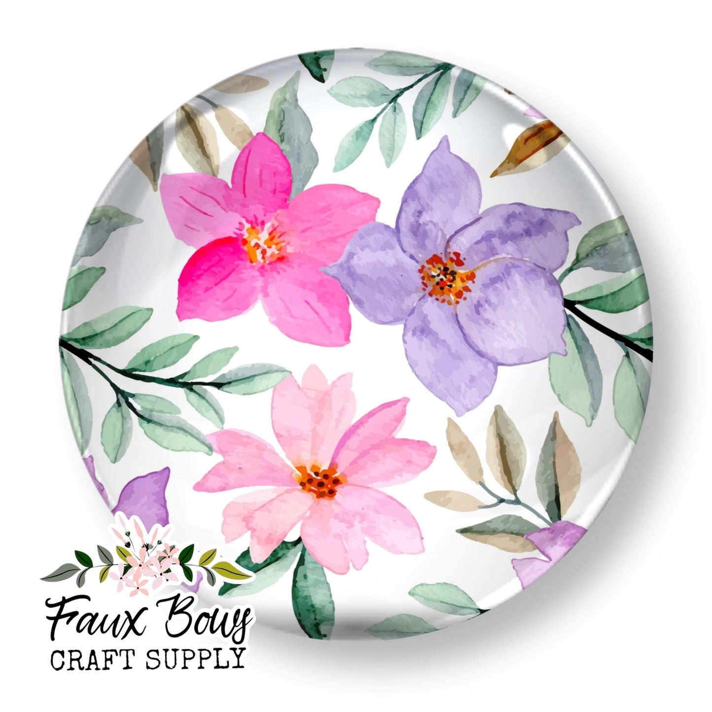 Summer Breeze Floral (Custom)-8/10/12mm Glass Cabochon (Copy)