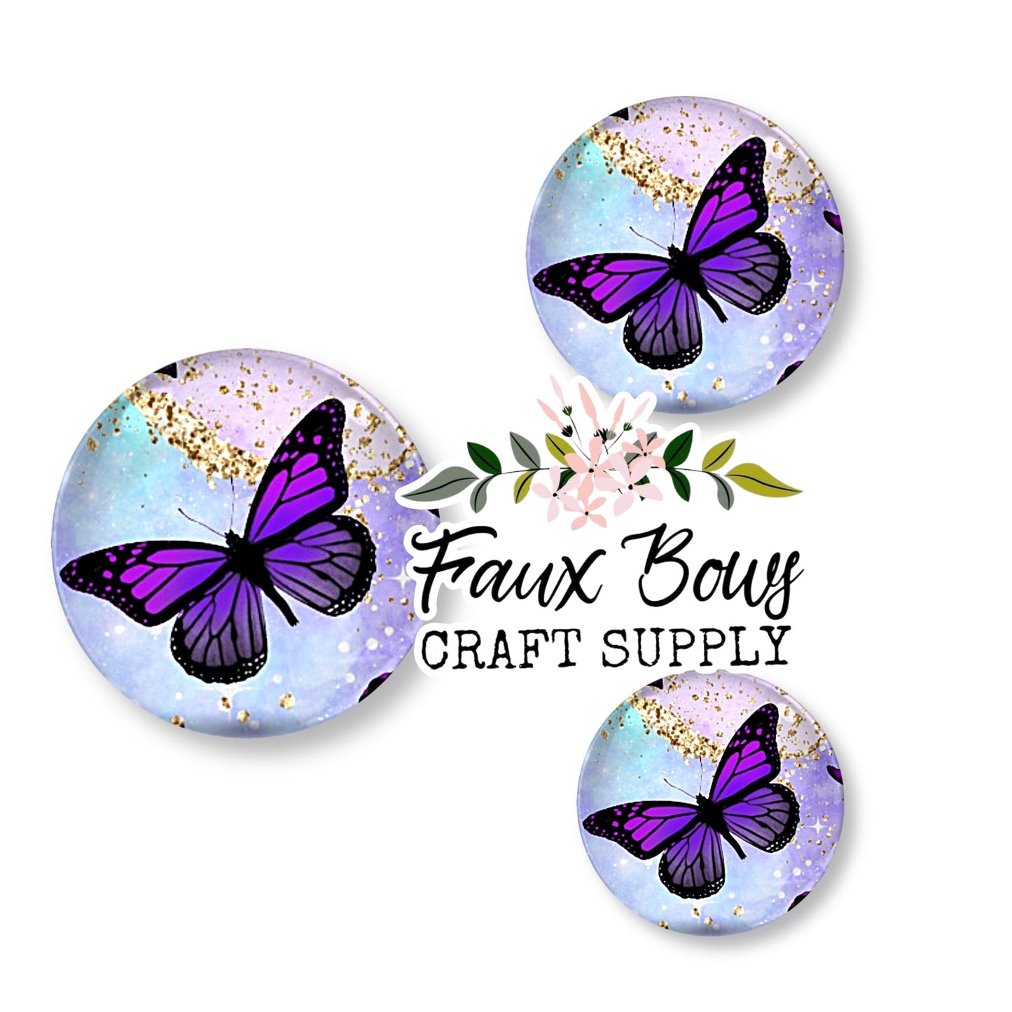 Geo- Butterfly (Custom)- 12mm Glass Cabochon (Copy)