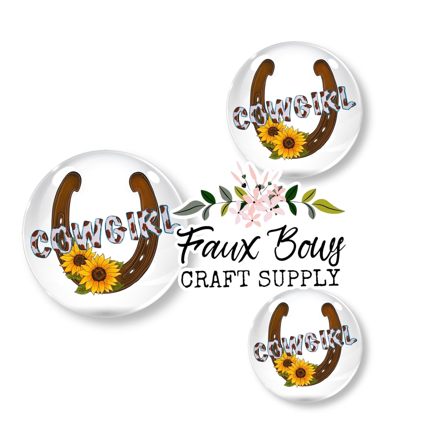 Lucky Sunflowers (Custom)-12mm Glass Cabochon