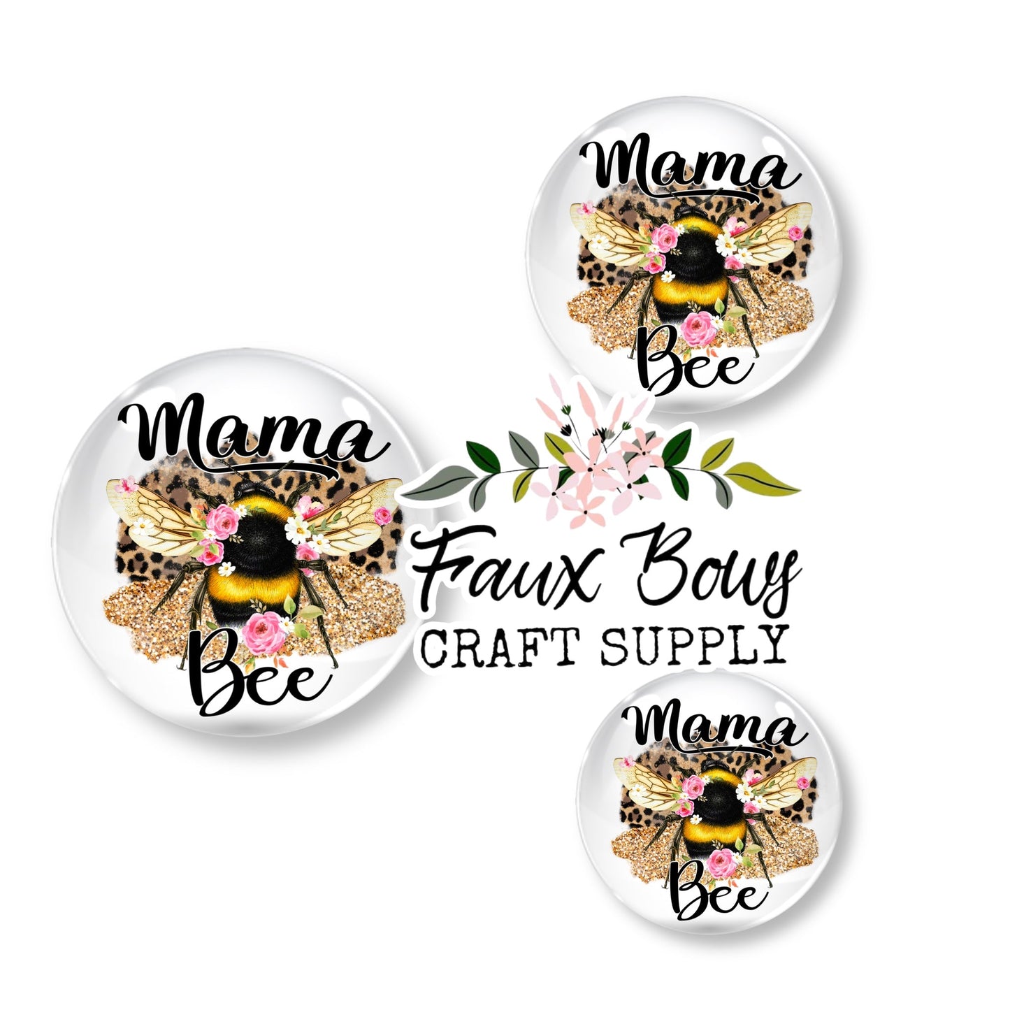 Mama Bee (Custom)- 12mm Glass Cabochon