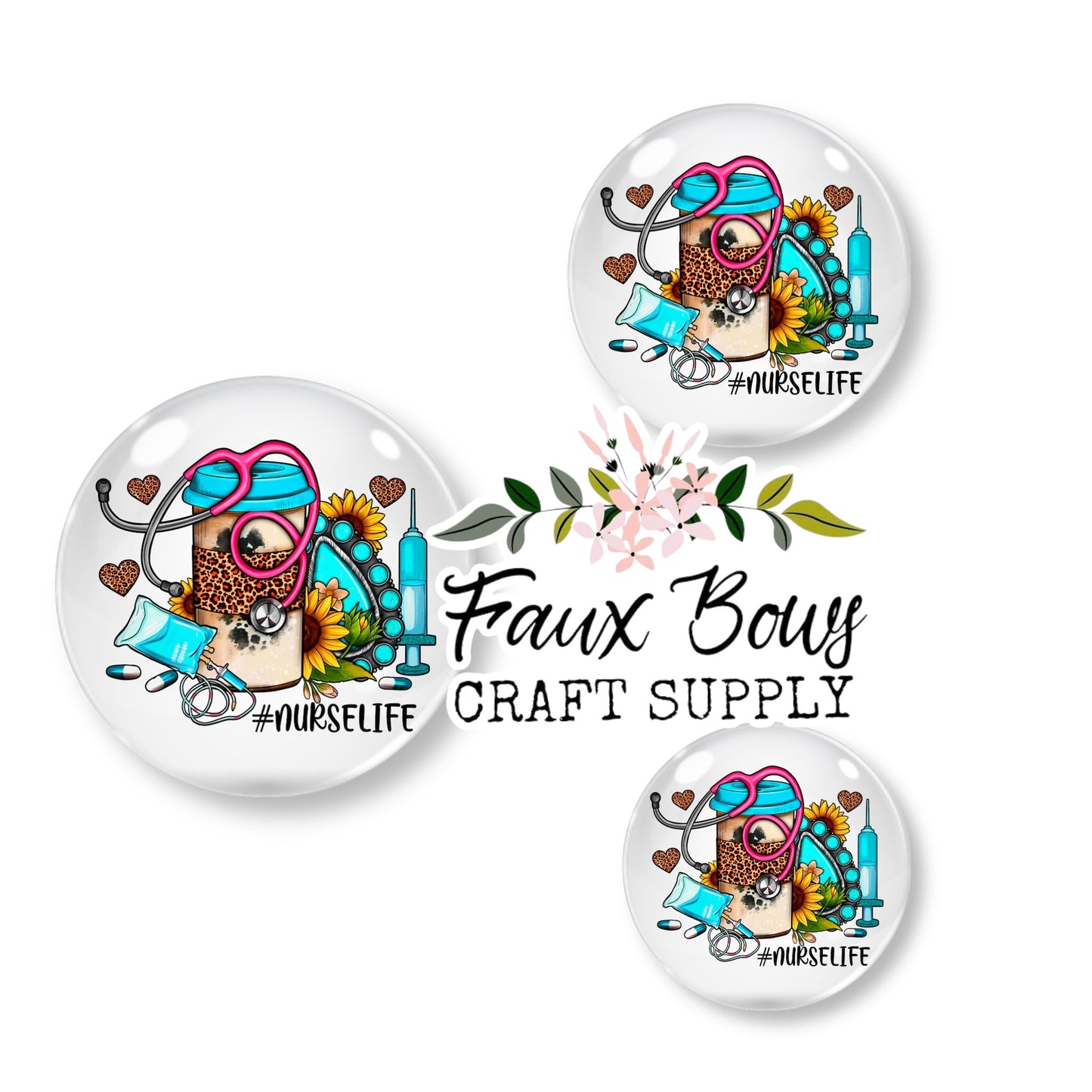 Nurse Life Necessities (Custom)- 12mm Glass Cabochon