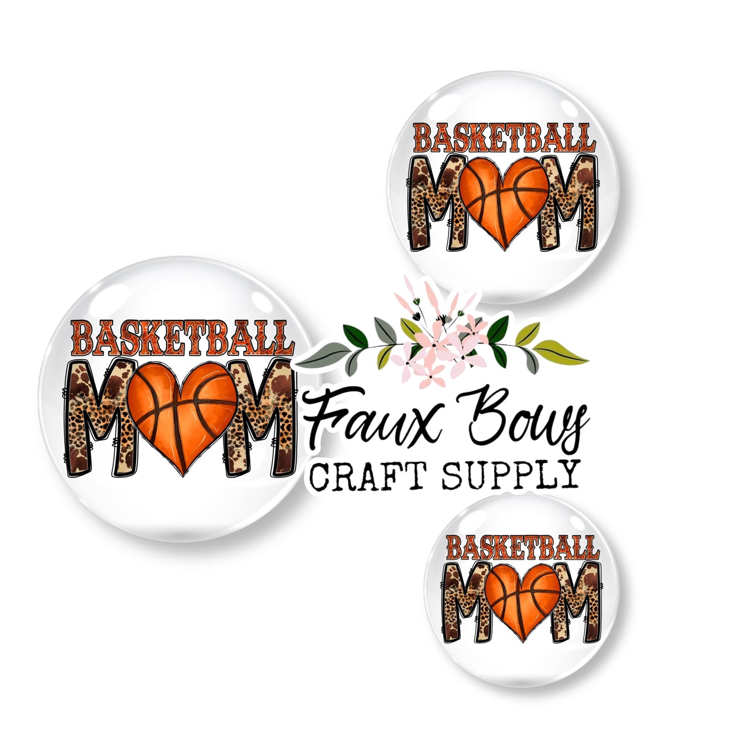 Wild Basketball Mom (Custom)- 12mm Glass Cabochon