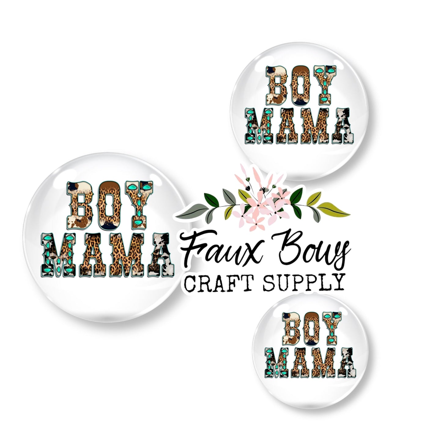 Boy Mama Western (Custom)- 12mm Glass Cabochon