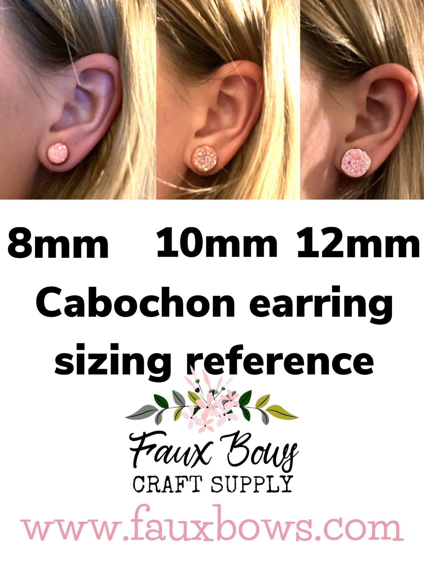 Floral Bee (Custom)- 10/12mm Glass Cabochon (Copy)