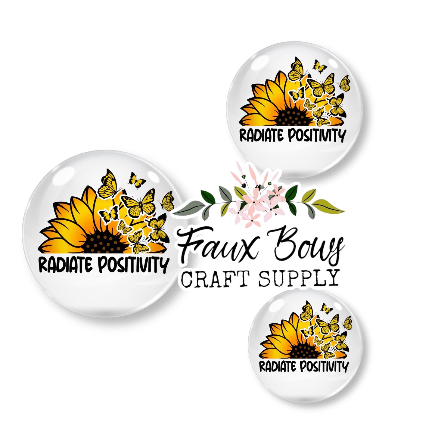 Radiate Positivity(Custom)- 12mm Glass Cabochon