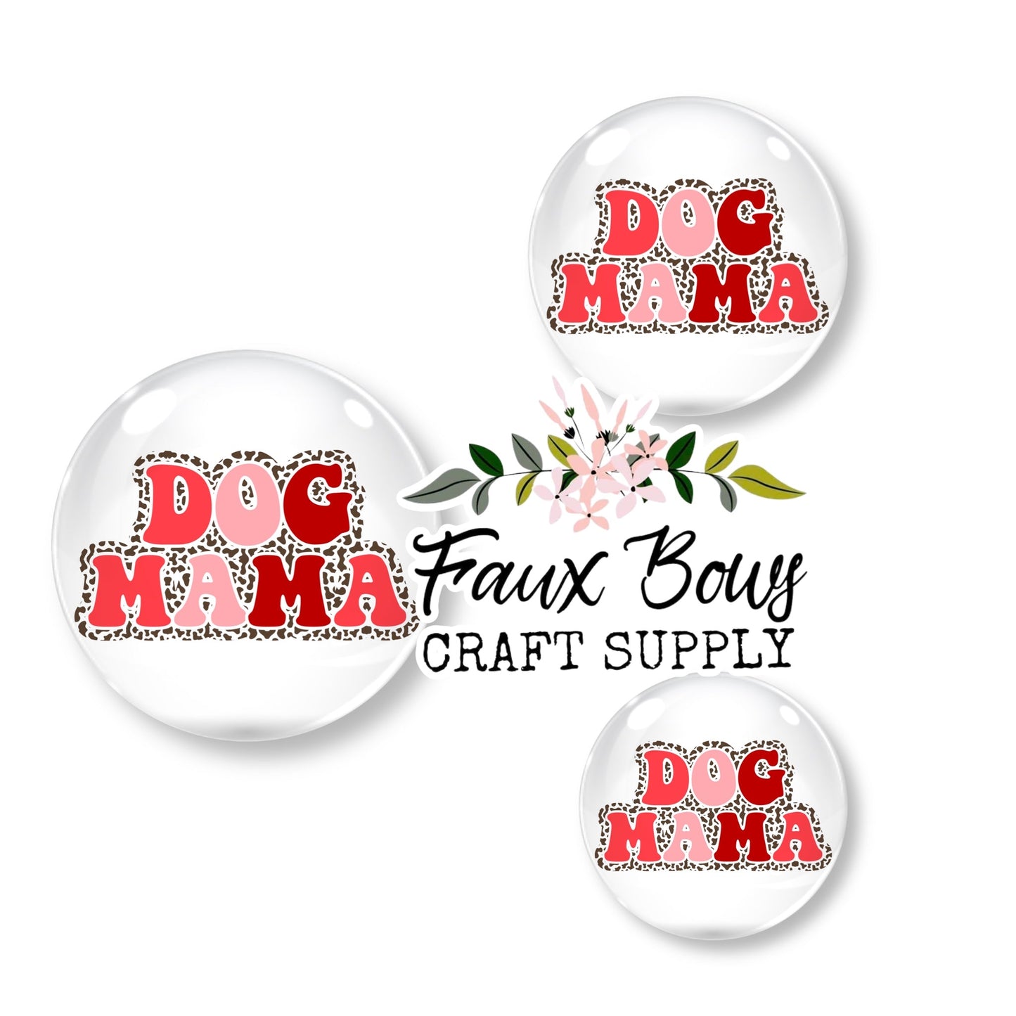 Groovy Dog Mama (Custom)- 12mm Glass Cabochon