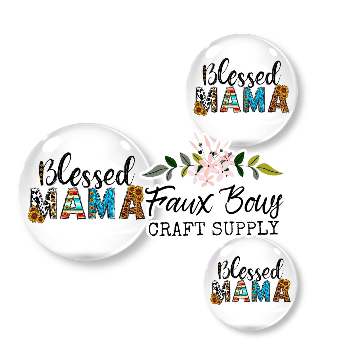 Blessed Mama Western (Custom)- 12mm Glass Cabochon (Copy)
