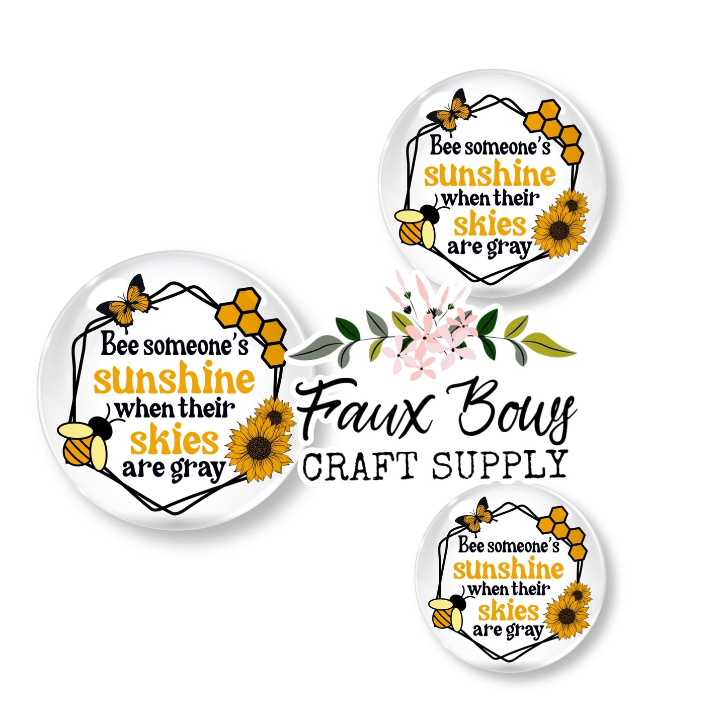 Bee Someone’s Sunshine (Custom)- 12mm Glass Cabochon