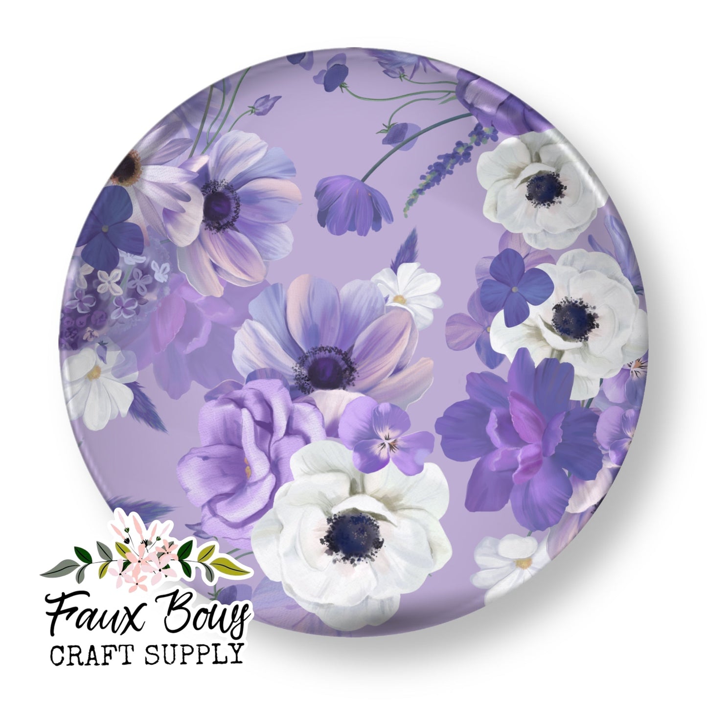 Purple Blooms (Custom)-8/10/12mm Glass Cabochon (Copy)