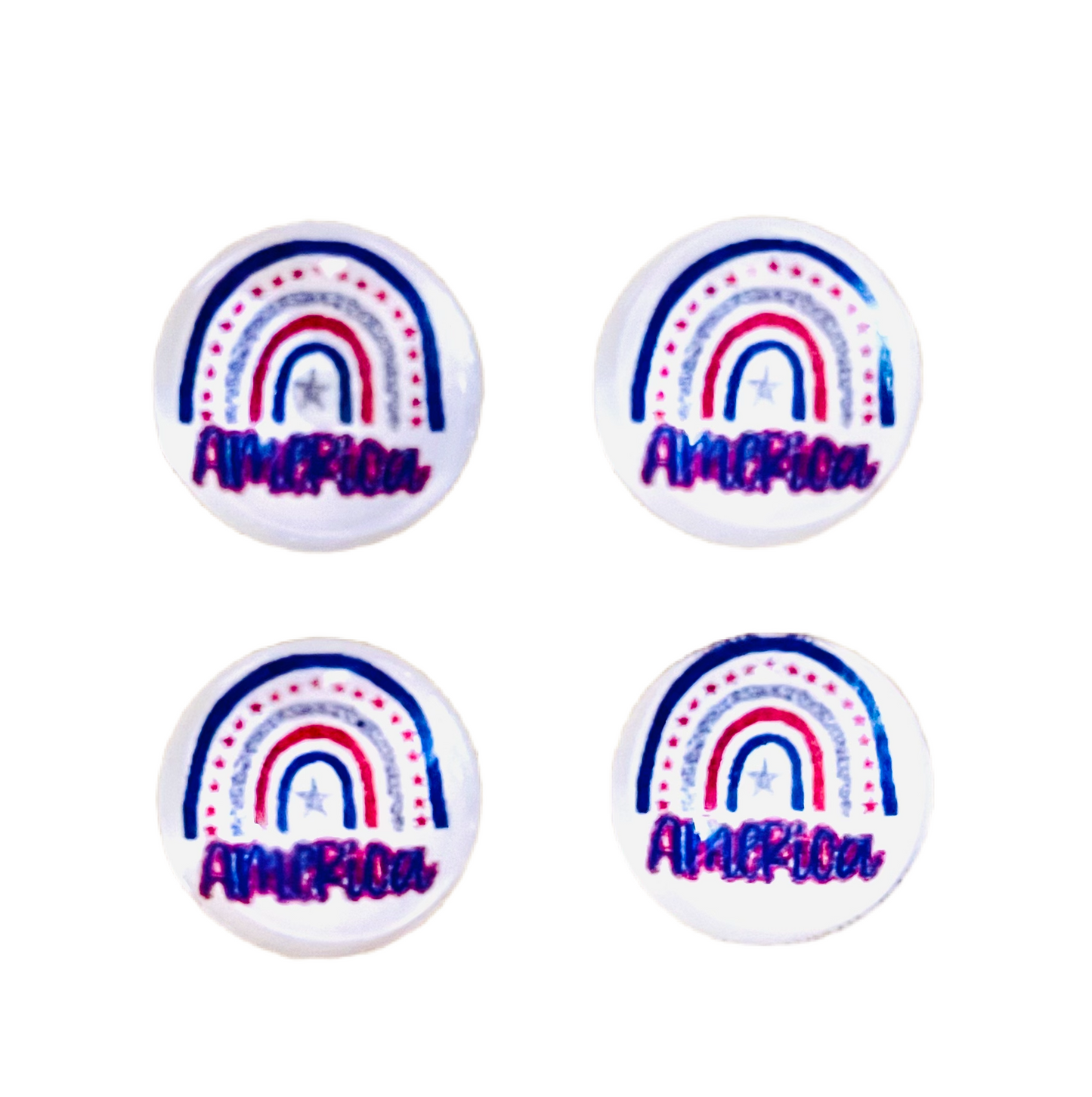 American Rainbow-12mm Glass Cabochon