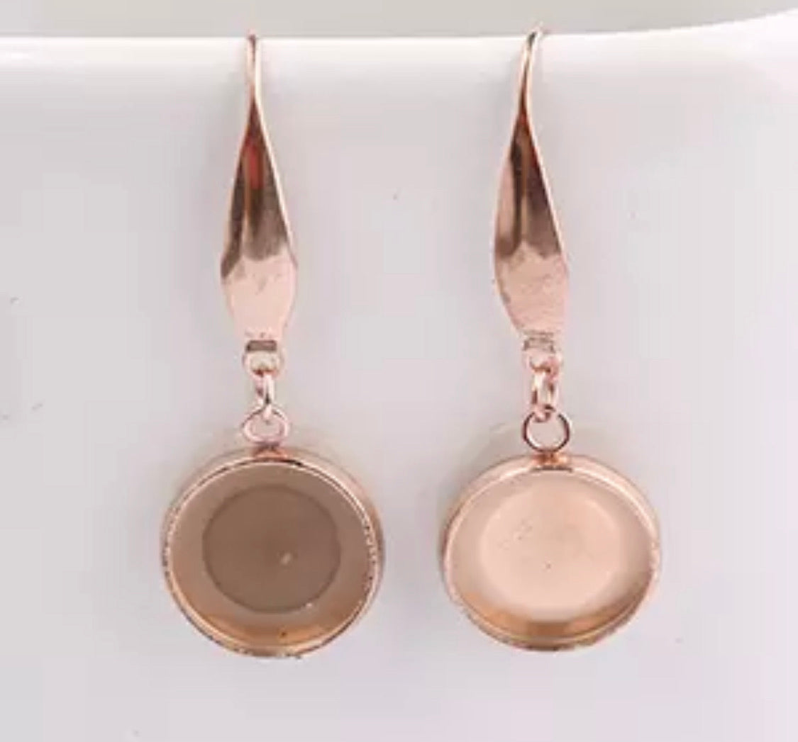 Flat Hook Dangle-12mm Cabochon Base (Pair)