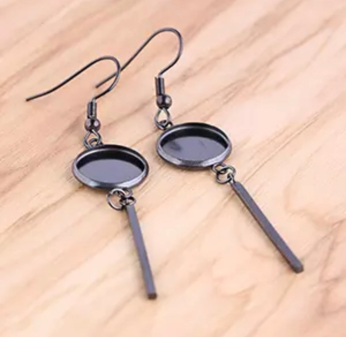 Bohemian Dangle-12mm Cabochon Base (Pair)
