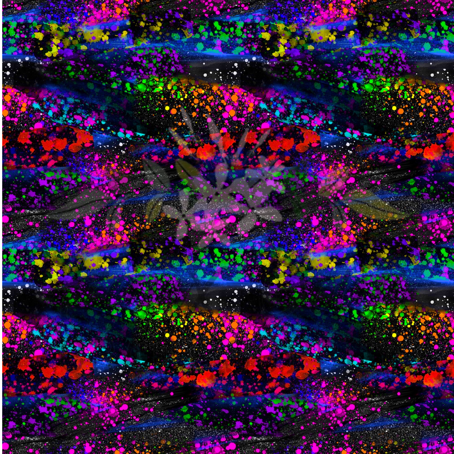 SALE Neon Galaxy PRINTED Fabric Bullet/Leather