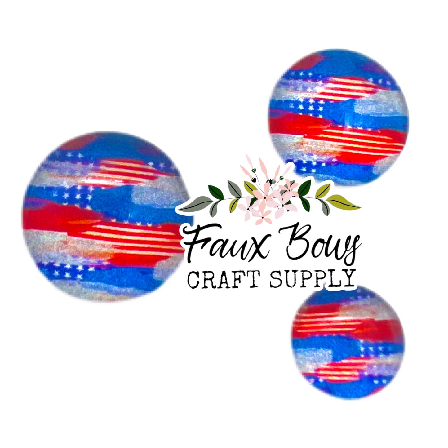 Flag Brushstrokes-(CUSTOM) 8/10/12mm Glass Cabochon