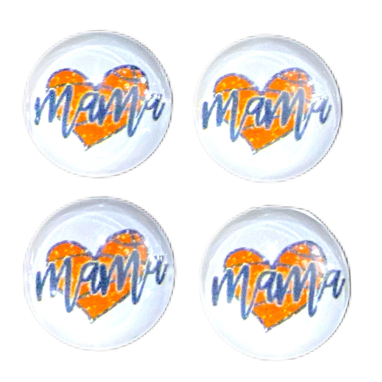 Basketball Mom-Heart (Custom)-12mm Glass Cabochon