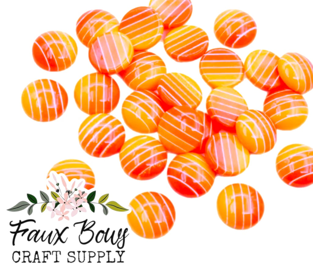 Orange Stripes-12mm Cabochon