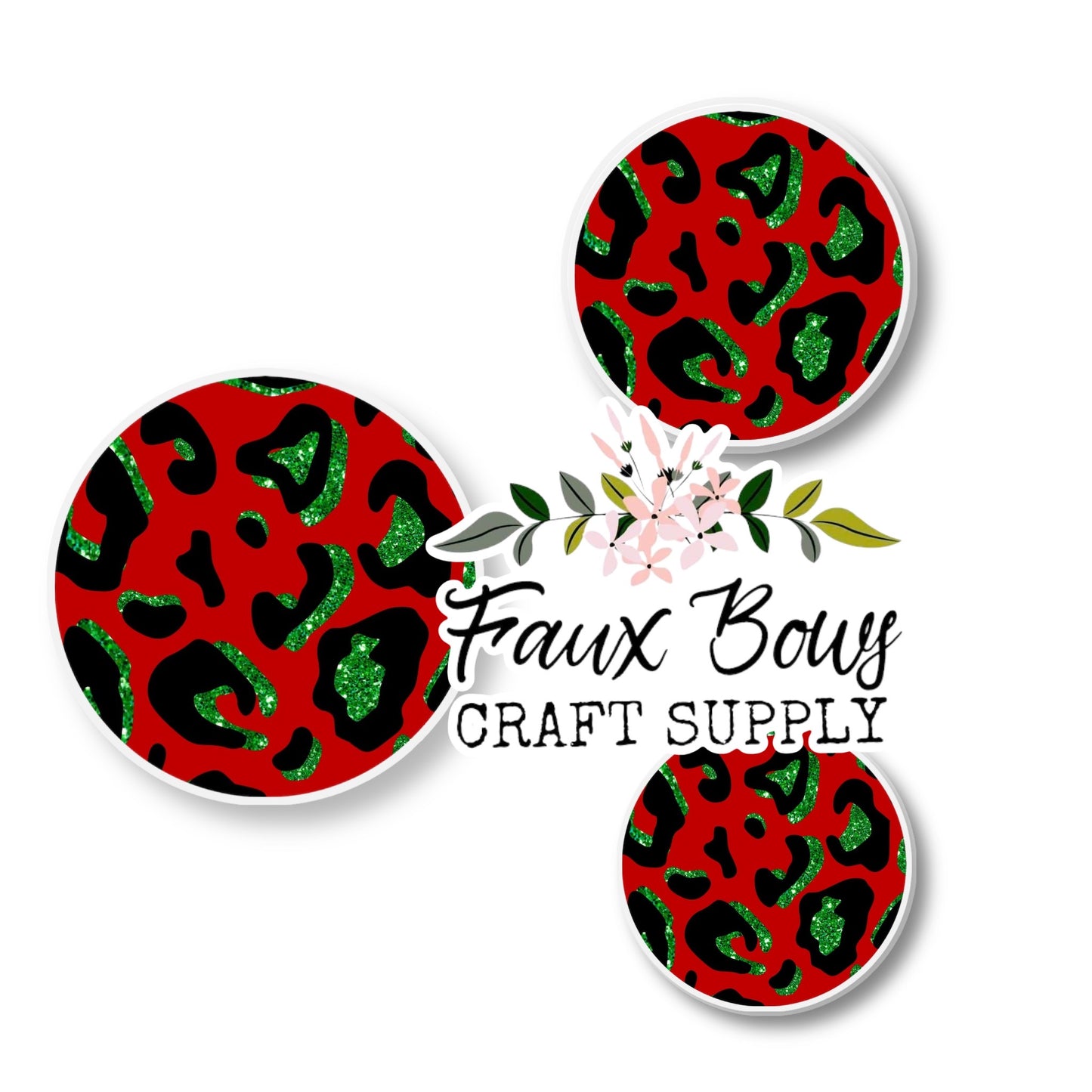 Christmas Cheetah (Custom)-8/10/12mm Glass Cabochon