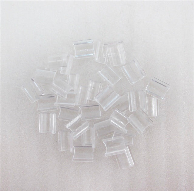 Ponytail Holder Clear/Black Plastic Buckle Backing