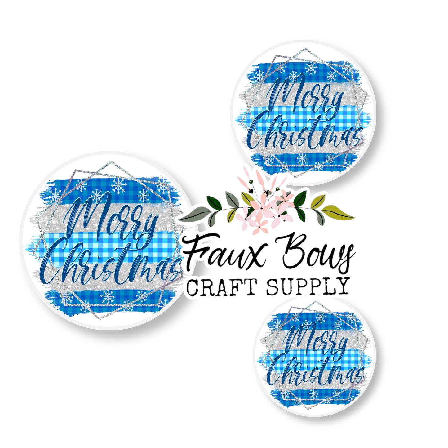 Blue Christmas (Custom)-10/12mm Glass Cabochon
