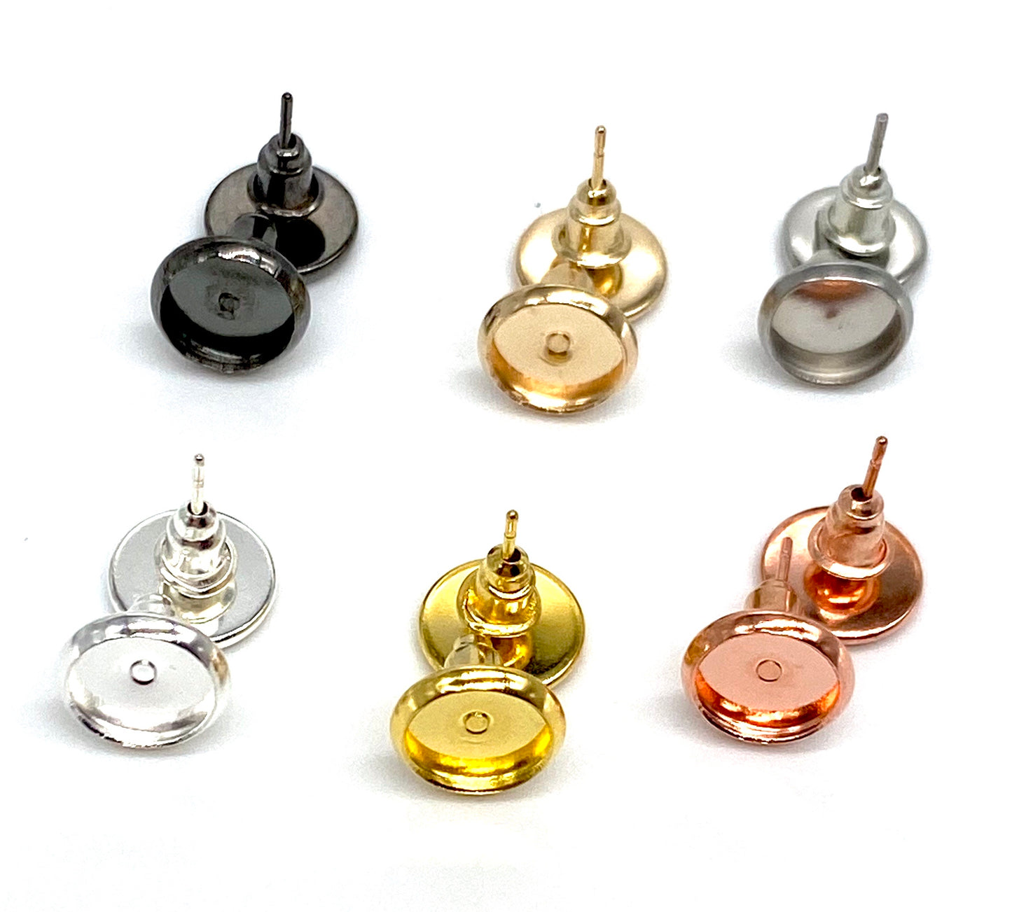 Stud Earring Base-8mm Cabochon