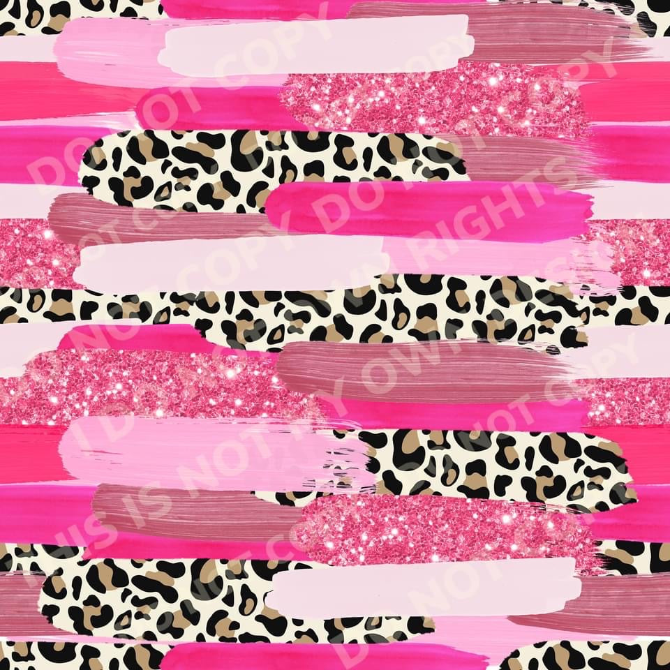 Pink Diva Brushstrokes Fabric Ribbed Knit/Bullet/DBP/Scuba/Leather