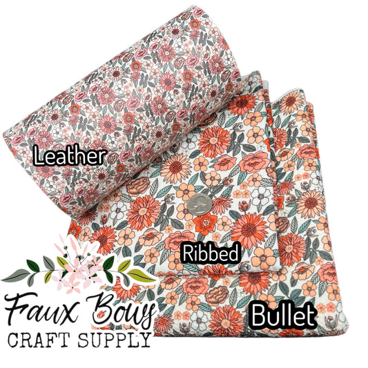 💛Retro Floral Garden Printed Fabric- Bullet/DBP/Leather