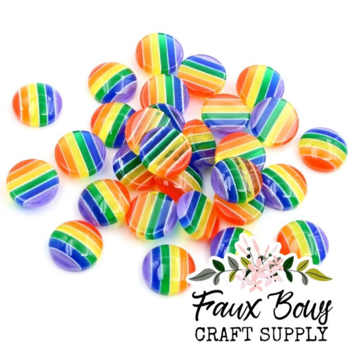 Rainbow- 12mm Glass Cabochon
