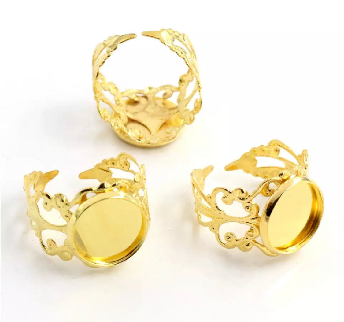 Lace Ring with 12mm Cabochon Base
