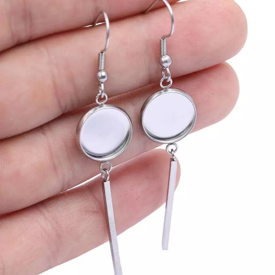 Bohemian Dangle-12mm Cabochon Base (Pair)