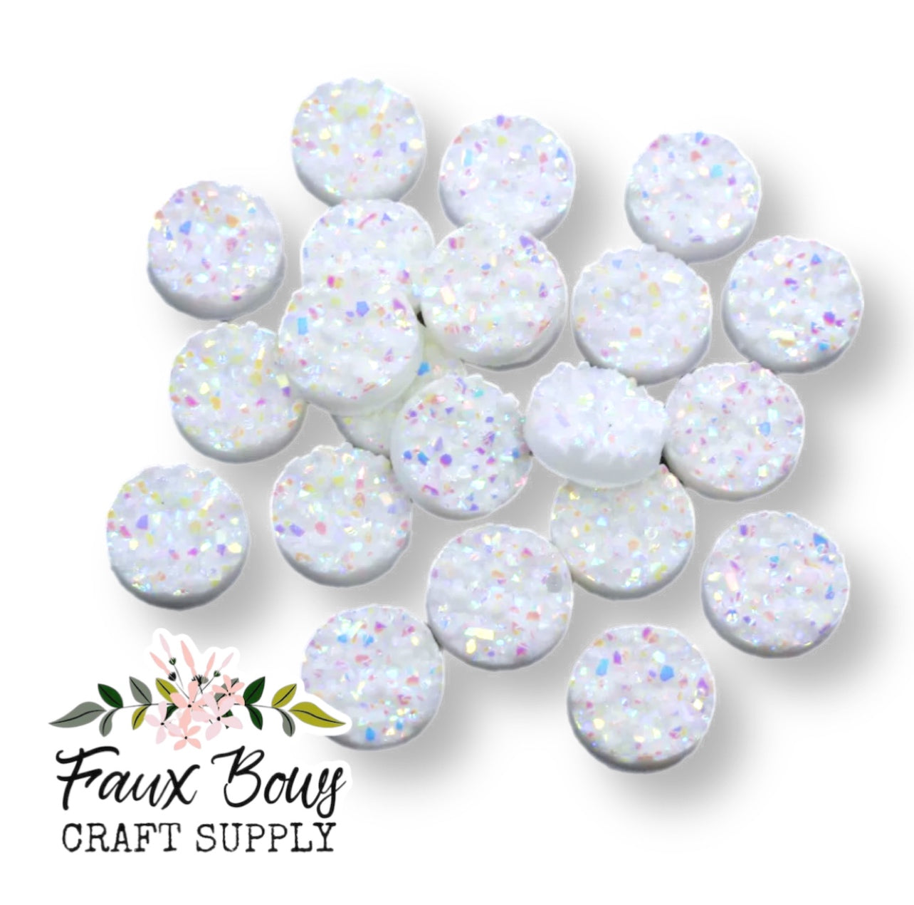 White Iridescent-8/10/12mm Druzy
