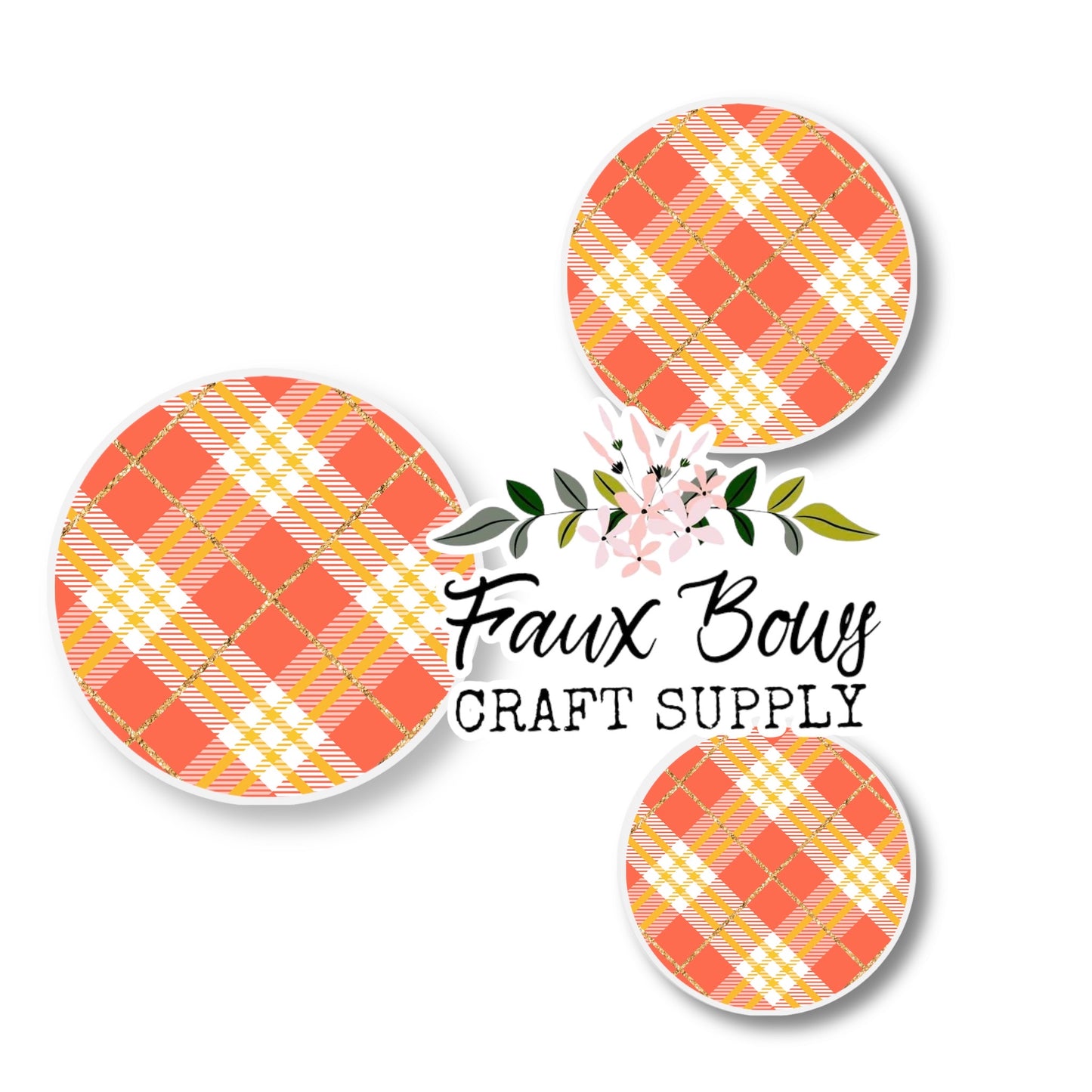 Orange Plaid (Custom)-8/10/12mm Glass Cabochon